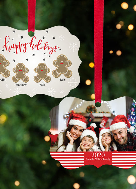 Personalized "Gingerbread Family of 4" Ornament Personalized Ornament by ORNAMENT SHOP EXCLUSIVE