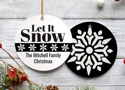keepsake personalized let it snow christmas ornament – Christmas ornament, holiday tree decoration or gift