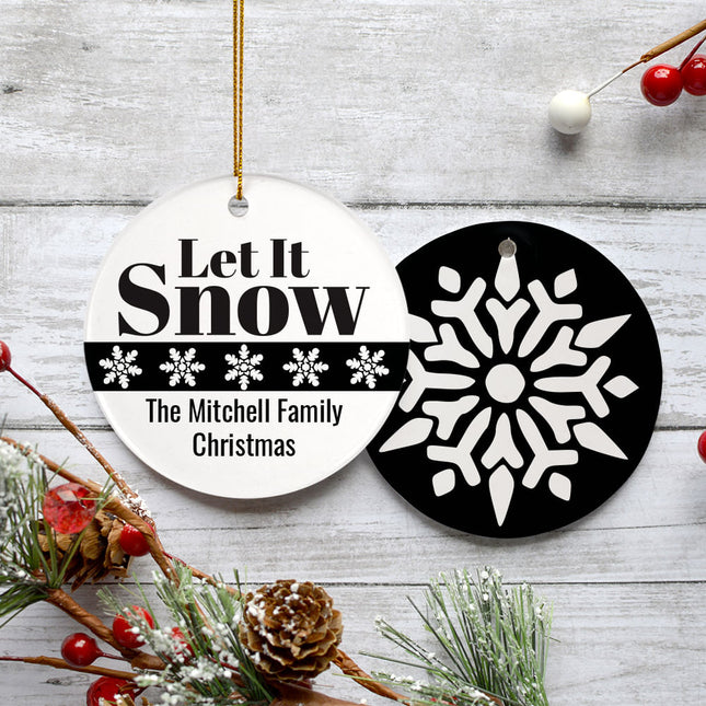 keepsake personalized let it snow christmas ornament – Christmas ornament, holiday tree decoration or gift