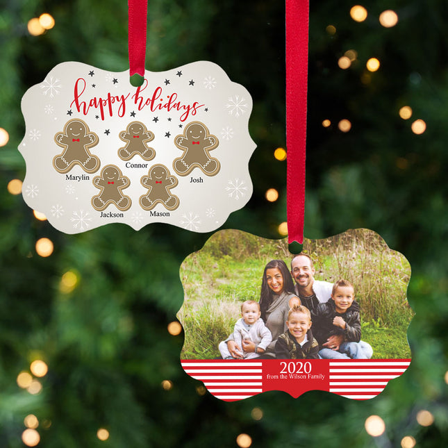holiday personalized gingerbread family of 4 christmas ornament – Christmas ornament, holiday tree decoration or gift