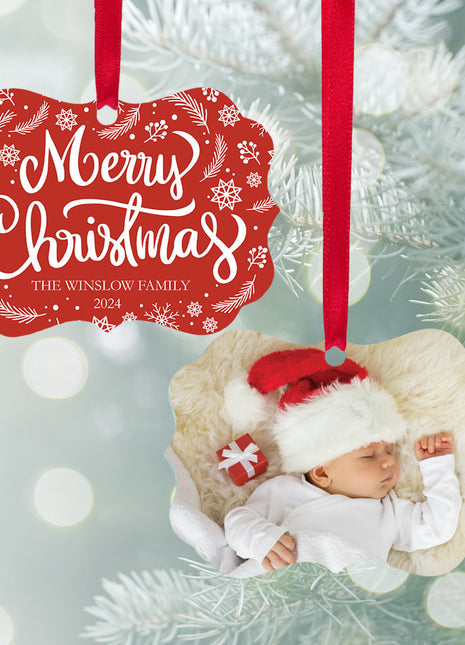 Personalized "Merry Christmas Family Photo" Ornament Personalized Ornament by ORNAMENT SHOP EXCLUSIVE