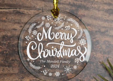 engraved personalized family christmas christmas ornament – Christmas ornament, holiday tree decoration or gift