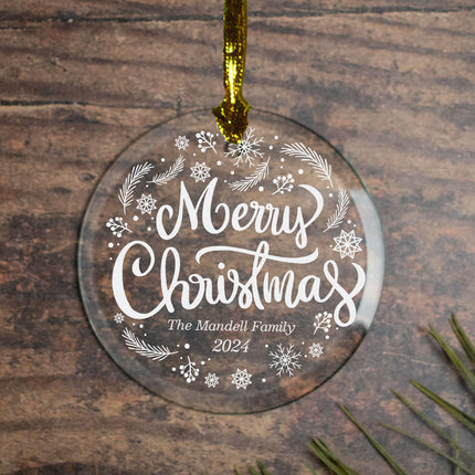 engraved personalized family christmas christmas ornament – Christmas ornament, holiday tree decoration or gift