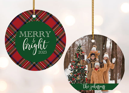 personalized personalized merry & bright family christmas ornament – Christmas ornament, holiday tree decoration or gift