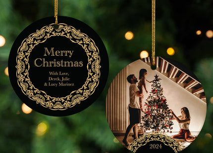 custom personalized family photo christmas ornament – Christmas ornament, holiday tree decoration or gift