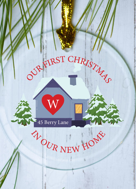 Personalized First Christmas in New Home Christmas Ornament by ORNAMENT SHOP EXCLUSIVE Personalized Glass Ornament