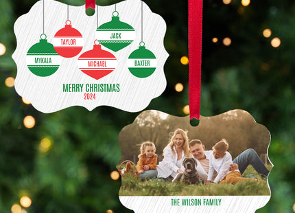 decorative personalized family photo christmas ornament – Christmas ornament, holiday tree decoration or gift