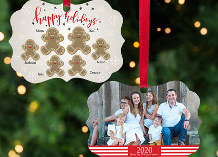 custom personalized gingerbread family of 6 christmas ornament – Christmas ornament, holiday tree decoration or gift
