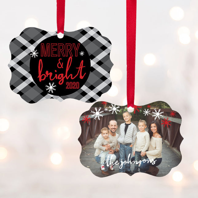 keepsake personalized merry & bright christmas ornament – Christmas ornament, holiday tree decoration or gift