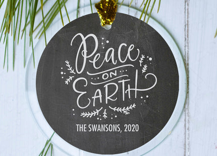 custom personalized peace on earth christmas ornament – Christmas ornament, holiday tree decoration or gift