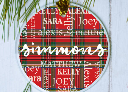decorative personalized plaid word cloud photo christmas ornament – Christmas ornament, holiday tree decoration or gift