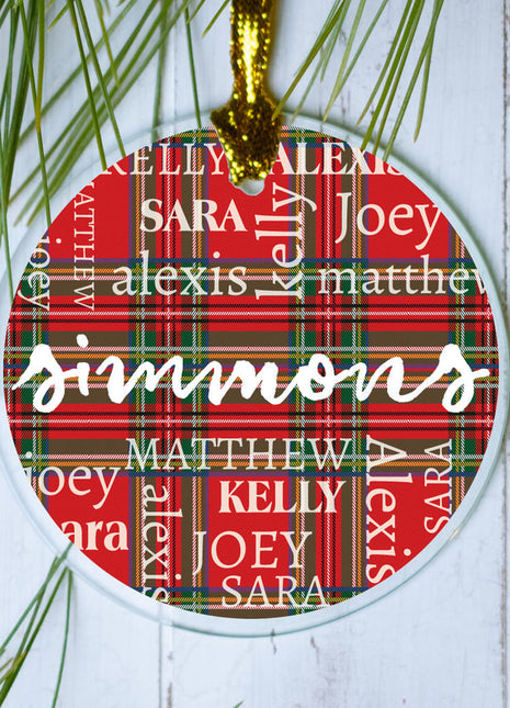 Personalized Plaid Word Cloud Photo Christmas Ornament by ORNAMENT SHOP EXCLUSIVE Personalized Glass Ornament