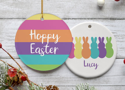 keepsake personalized colorful bunnies easter christmas ornament – Christmas ornament, holiday tree decoration or gift