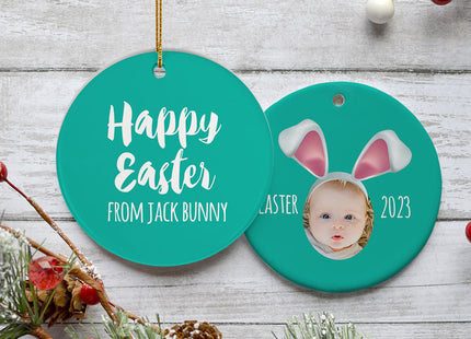 holiday personalized upload your photo kid's easter christmas ornament – Christmas ornament, holiday tree decoration or gift
