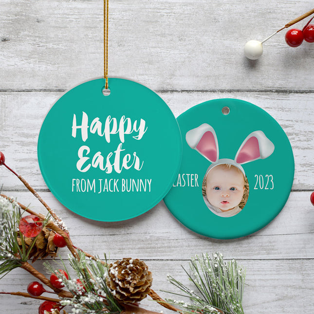 holiday personalized upload your photo kid's easter christmas ornament – Christmas ornament, holiday tree decoration or gift
