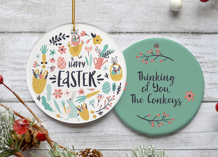 decorative personalized spring flowers easter christmas ornament – Christmas ornament, holiday tree decoration or gift