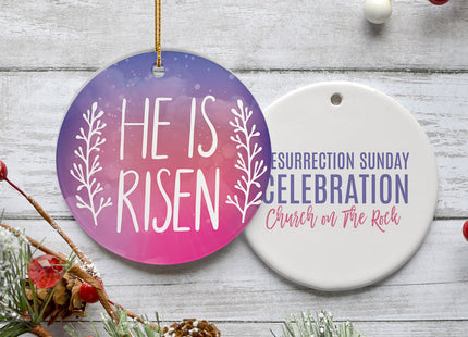 custom personalized he is risen easter christmas ornament – Christmas ornament, holiday tree decoration or gift