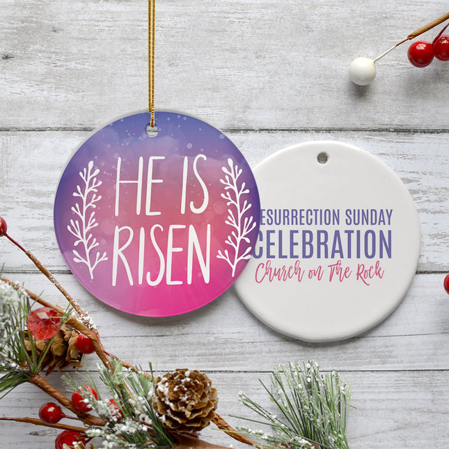 custom personalized he is risen easter christmas ornament – Christmas ornament, holiday tree decoration or gift
