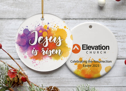 engraved personalized jesus is risen easter christmas ornament – Christmas ornament, holiday tree decoration or gift