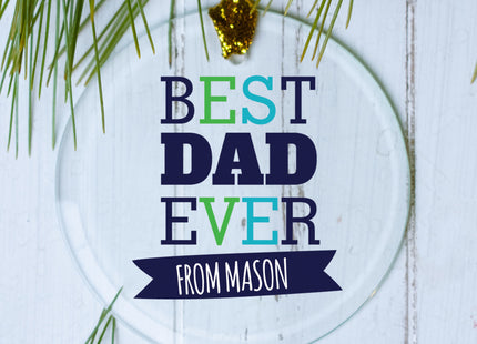 personalized personalized best dad ever christmas ornament – Christmas ornament, holiday tree decoration or gift