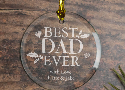 custom personalized best dad ever christmas ornament – Christmas ornament, holiday tree decoration or gift