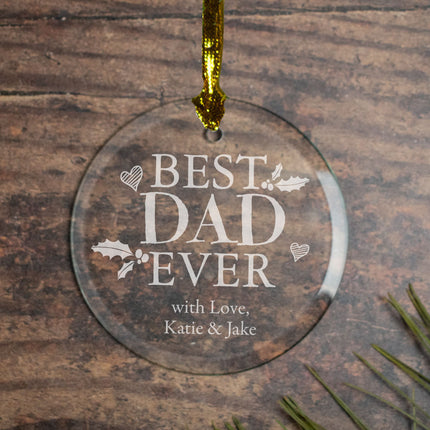 custom personalized best dad ever christmas ornament – Christmas ornament, holiday tree decoration or gift
