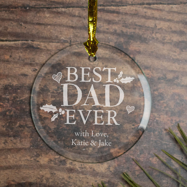 custom personalized best dad ever christmas ornament – Christmas ornament, holiday tree decoration or gift
