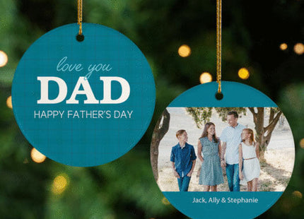 keepsake personalized love you dad photo christmas ornament – Christmas ornament, holiday tree decoration or gift