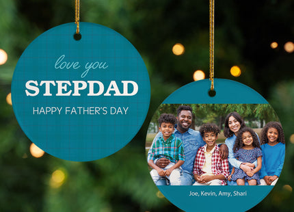holiday personalized love you step dad photo christmas ornament – Christmas ornament, holiday tree decoration or gift