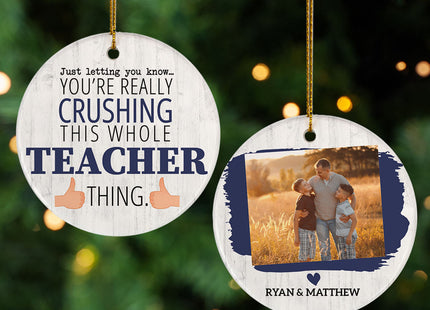 personalized personalized crushing it teacher photo christmas ornament – Christmas ornament, holiday tree decoration or gift