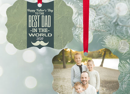 keepsake personalized father's day photo christmas ornament – Christmas ornament, holiday tree decoration or gift