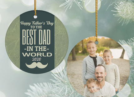 personalized personalized father's day photo christmas ornament – Christmas ornament, holiday tree decoration or gift