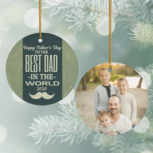 personalized personalized father's day photo christmas ornament – Christmas ornament, holiday tree decoration or gift