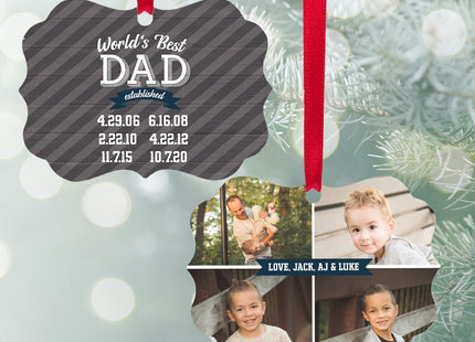 custom personalized world's best dad christmas ornament – Christmas ornament, holiday tree decoration or gift