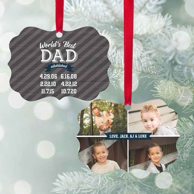 custom personalized world's best dad christmas ornament – Christmas ornament, holiday tree decoration or gift