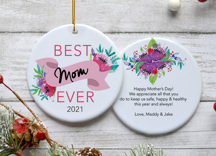 engraved personalized mother's day christmas ornament – Christmas ornament, holiday tree decoration or gift