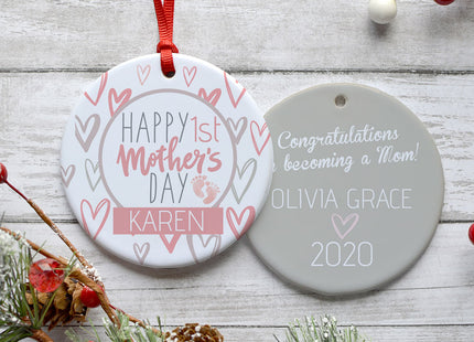 decorative personalized mother's day christmas ornament – Christmas ornament, holiday tree decoration or gift