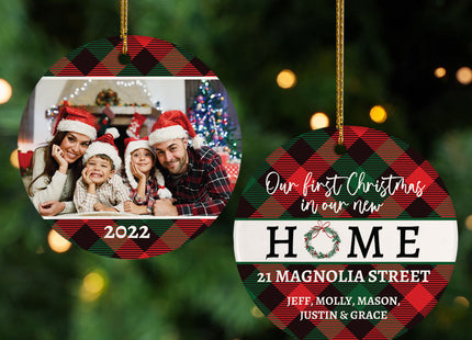 keepsake personalized first christmas in our new home photo christmas ornament – Christmas ornament, holiday tree decoration 
