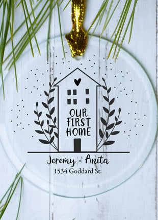 Personalized Our First Home Christmas Ornament by ORNAMENT SHOP EXCLUSIVE Personalized Glass Ornament