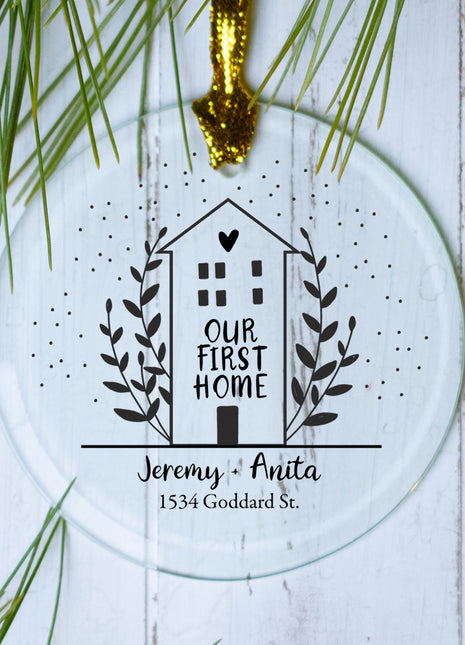 Personalized Our First Home Christmas Ornament by ORNAMENT SHOP EXCLUSIVE Personalized Glass Ornament