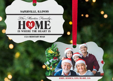 engraved personalized home is where the heart is christmas ornament – Christmas ornament, holiday tree decoration or gift