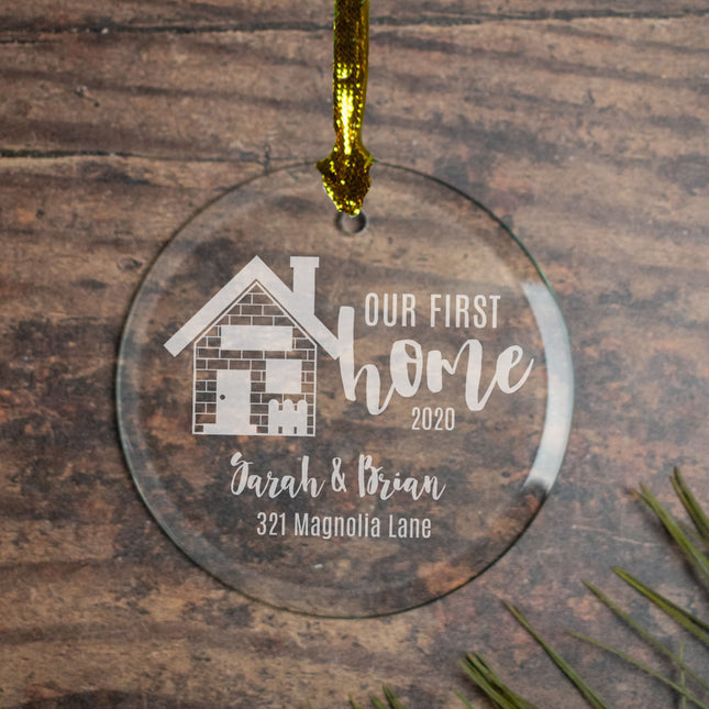 custom personalized our first home christmas ornament – Christmas ornament, holiday tree decoration or gift