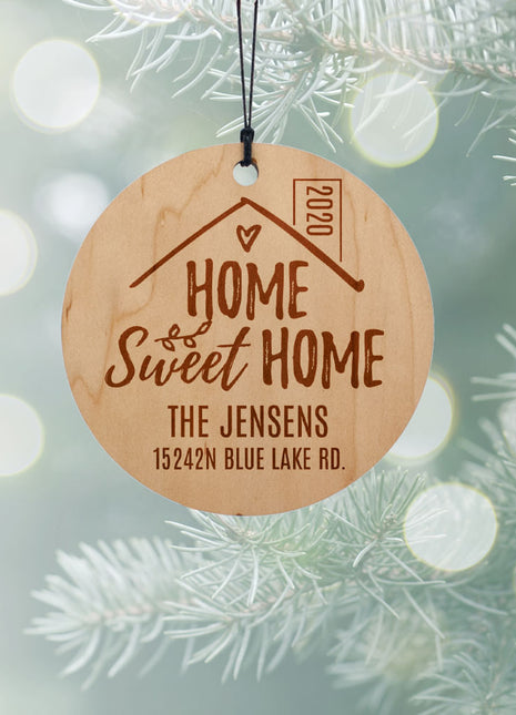 "Home Sweet Home" Personalized Wood Ornament - ORNAMENT SHOP EXCLUSIVE