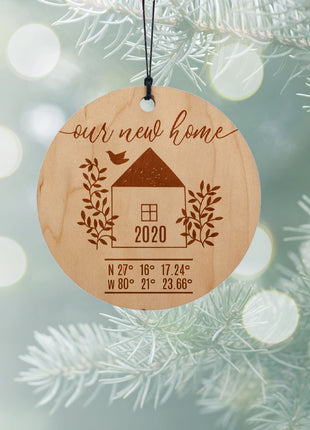 “Our New Home" Personalized Wood Ornament - ORNAMENT SHOP EXCLUSIVE