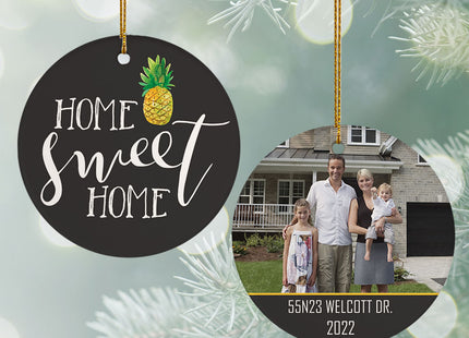 keepsake personalized home sweet home pineapple christmas ornament – Christmas ornament, holiday tree decoration or gift