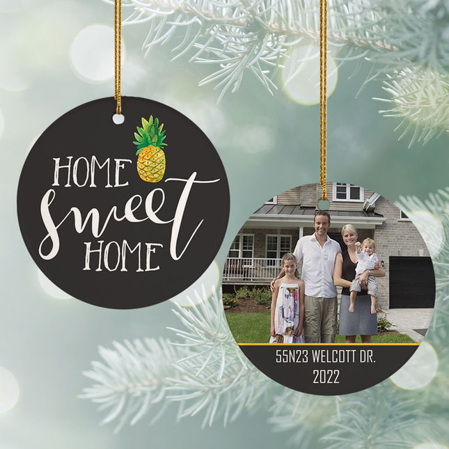 keepsake personalized home sweet home pineapple christmas ornament – Christmas ornament, holiday tree decoration or gift