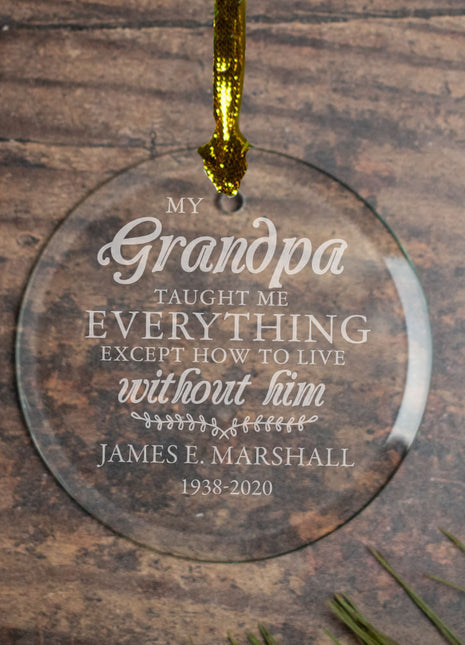 Personalized Grandpa Memorial Christmas Ornament by ORNAMENT SHOP EXCLUSIVE Personalized Glass Ornament
