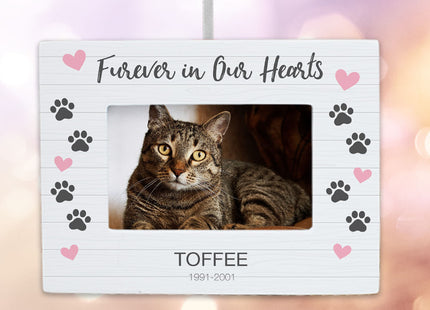 decorative personalized furever in our hearts cat picture frame christmas ornament – Christmas ornament, holiday tree decorat