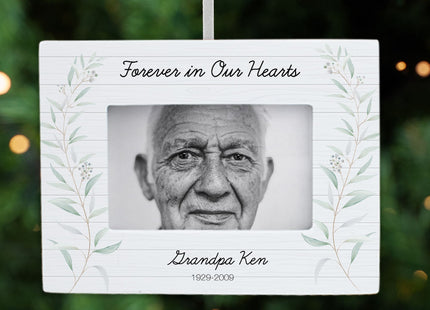custom personalized forever in our hearts picture frame christmas ornament – Christmas ornament, holiday tree decoration or g