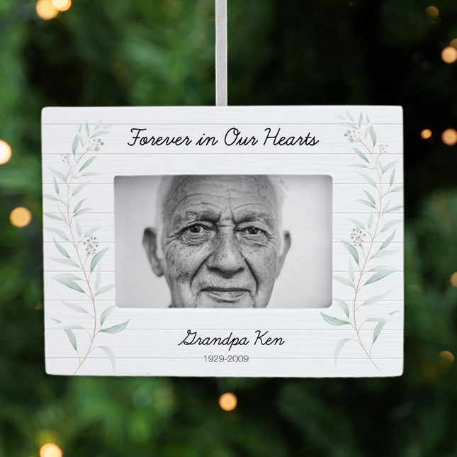 custom personalized forever in our hearts picture frame christmas ornament – Christmas ornament, holiday tree decoration or g
